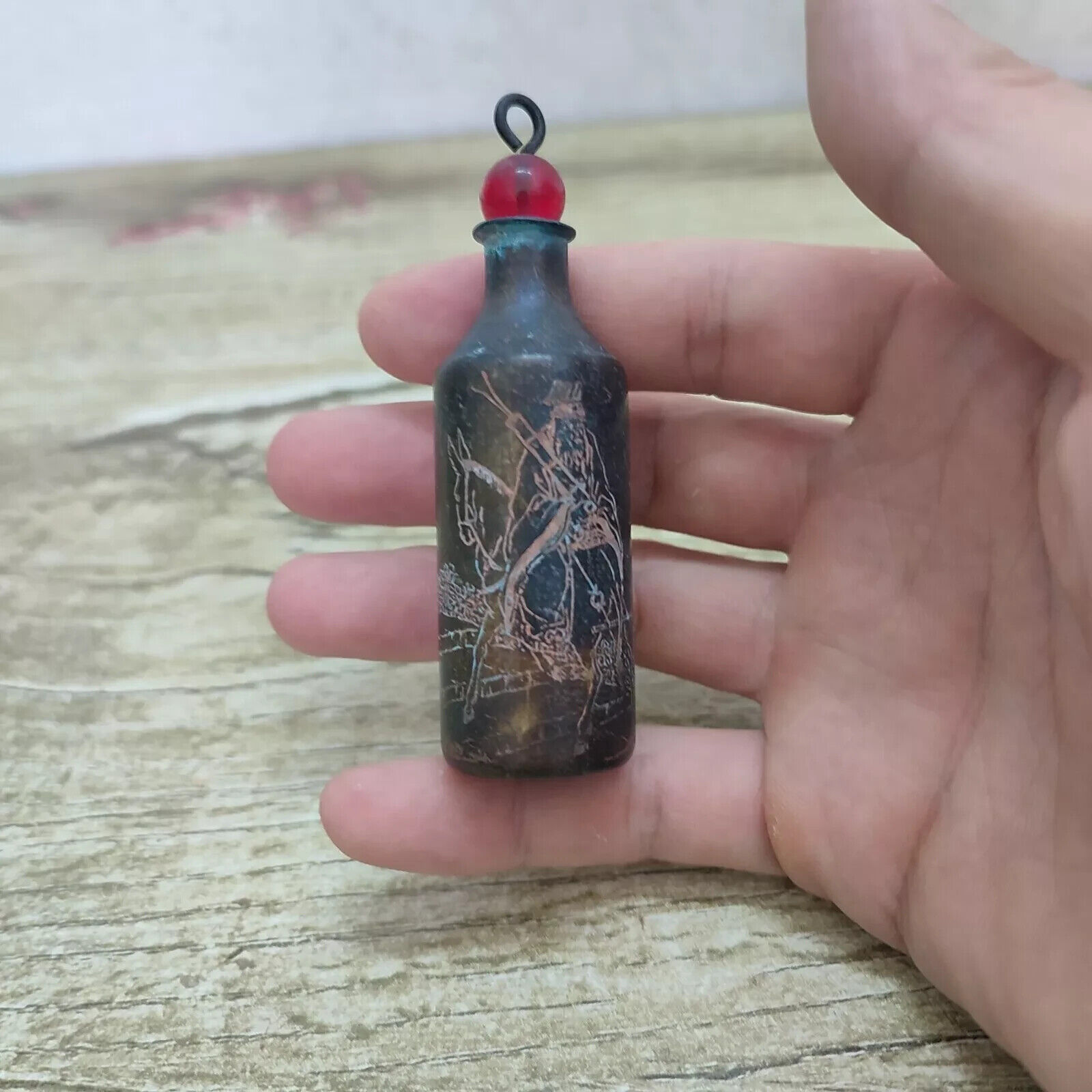 Vintage Collectible Bottles - Chińskie antyczne Vintage miedziane rzeźbione butelki