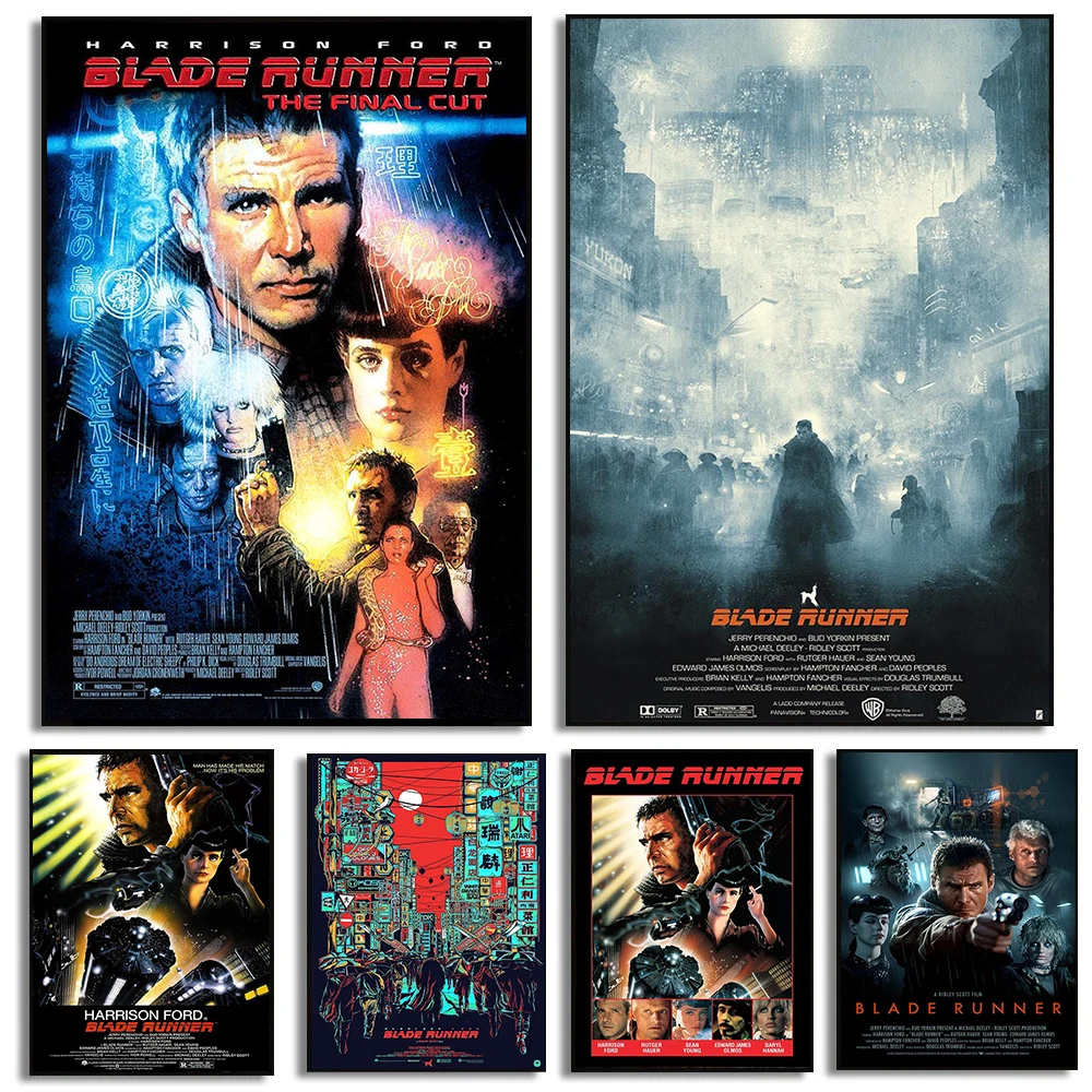 Vintage Cartoon Collectible - Blade Runner 1982 Klasyczny Plakat Filmowy