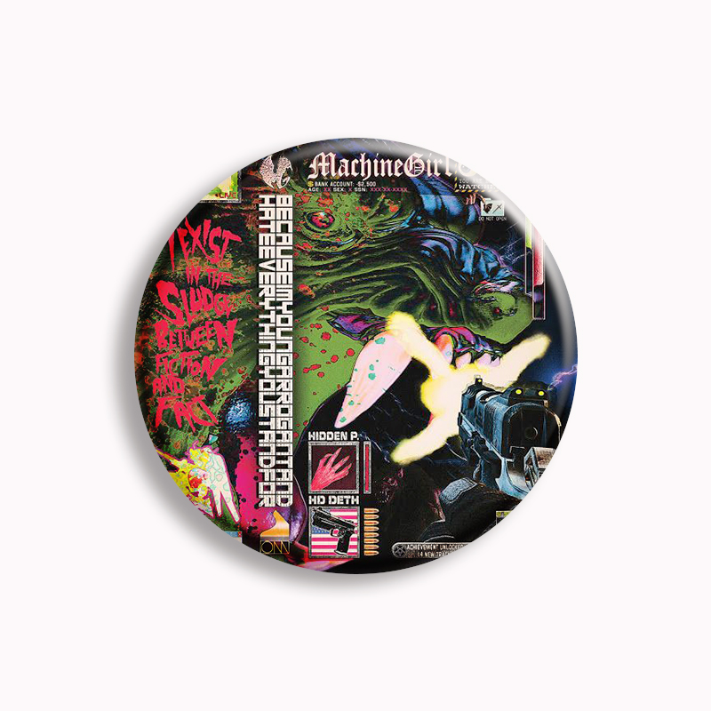 Machine Girl Wlfgrl Button Pin – Collectible Vintage Brooches recenzja i cena